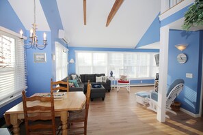 Dining area with living room beyond