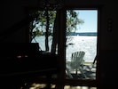 the view of Platte Lake from the grand piano.