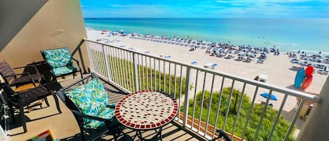 The beautiful Gulf view from the master bedroom balcony