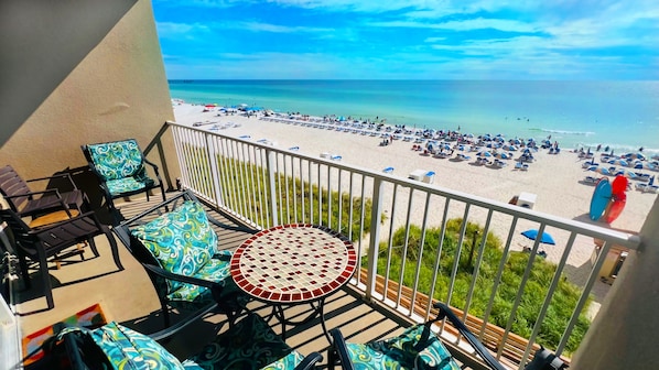 The beautiful Gulf view from the master bedroom balcony