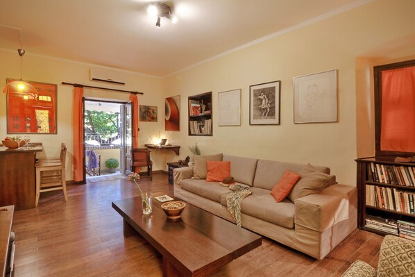 Cozy living room in Corfu's old town