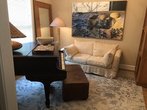 Reading and music room looking out on the front yard