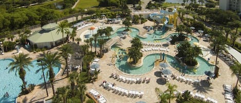 Aerial view of pool grounds