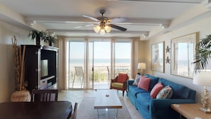 Stunning, direct beach and ocean views from family room, kitchen and hallway. 