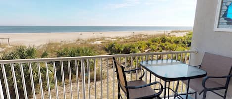 Stunning views of beach and ocean from private deck!