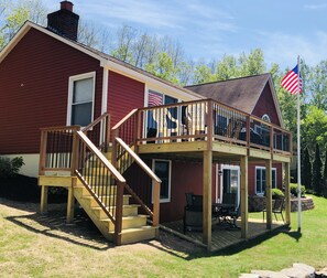 Stairs to deck, lower level patio 