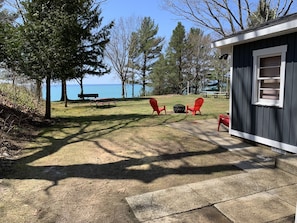 Front Lawn of the Cottage Overlooks the Lake