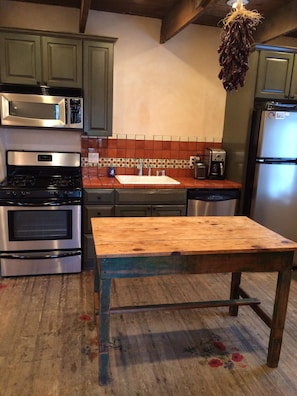 Stainless steel appliances.