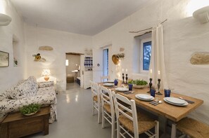 Dining room (seats 8) in the upper cottage and lets onto alcove with twin bed