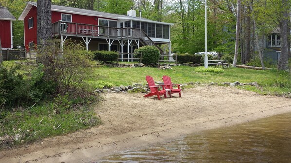 View of beach from the dock