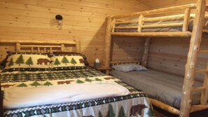 Bedroom with Queen size bed and bunk beds