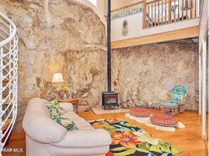 Featuring granite cliffs, the Cave is cool in the summer and warm in the winter.