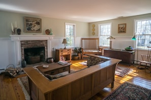 Warm and inviting living room where you can relax after a big meal.