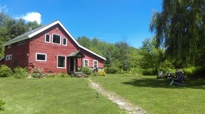 A real converted barn in VT!  2 acres of lawn and 4.5 of woods with trails.