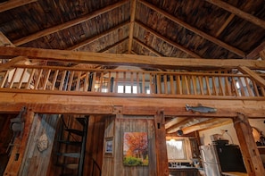 Looking up into loft area