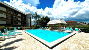 Newly Renovated Pool Area - beautiful and clean. Includes Outdoor Grill.