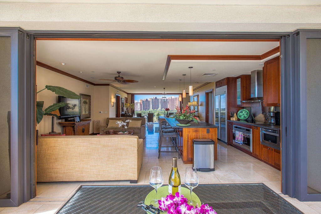 East lanai thru to west lanai on this villa in Ko Olina, one of the best places to stay in Oahu for families