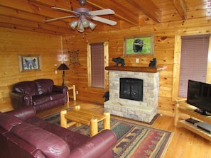 Living Room with electric fireplace