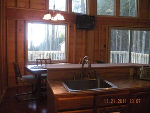 From kitchen to dining area