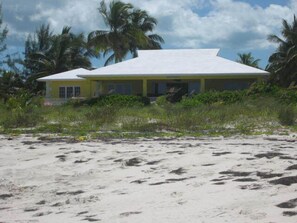 Sunnyside Beach Villa from the beach.  120 feet of private beach front. 