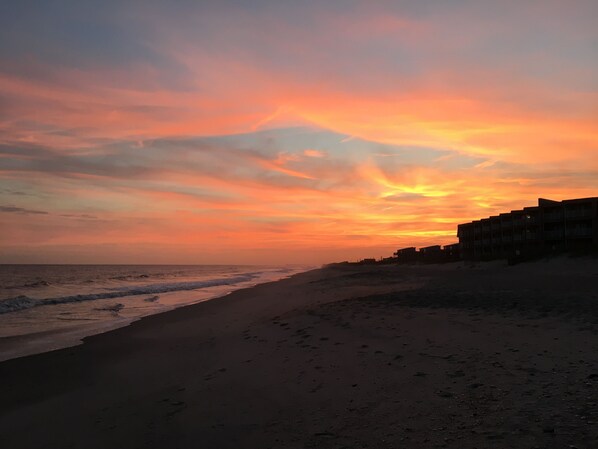Sunset from our spot on North Topsail Beach