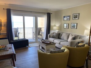 Ocean views from living room and kitchen