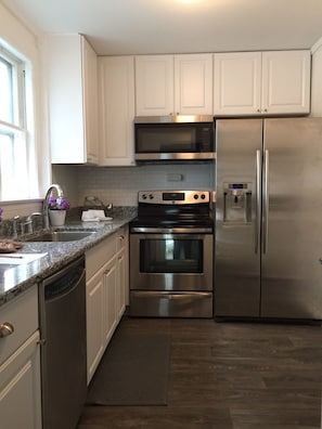 Kitchen View when you first walk into cottage