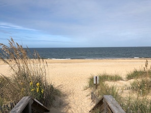 Beach access across the street from our cottage