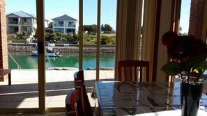 8 chair dining table view to waterway