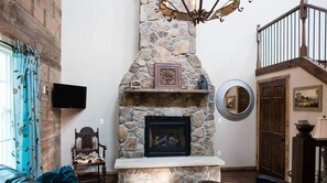 Living room with fireplace