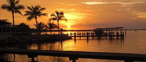 Sunsets from our private dock