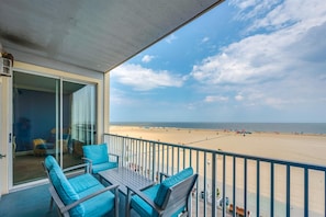 Large private ocean front balcony