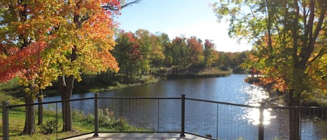 Autumn view of pond from Sitting Room