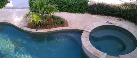 Looking down at the Pool & Hot Tub