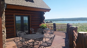 Patio view of Island Park Reservoir.