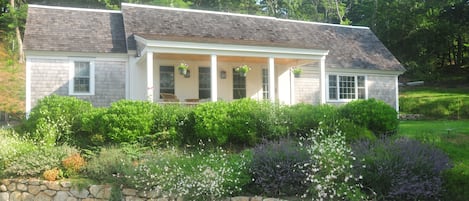 Cottage faces south with beautiful light all day.