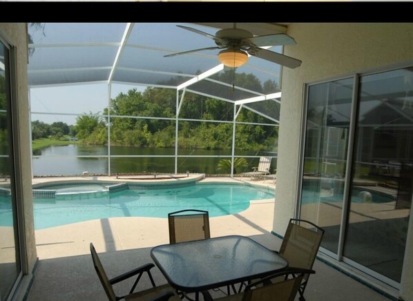 Pool and lake view.