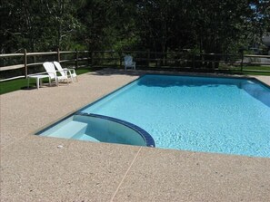 40 ' heated pooland spa, bath room, outside shower and change area