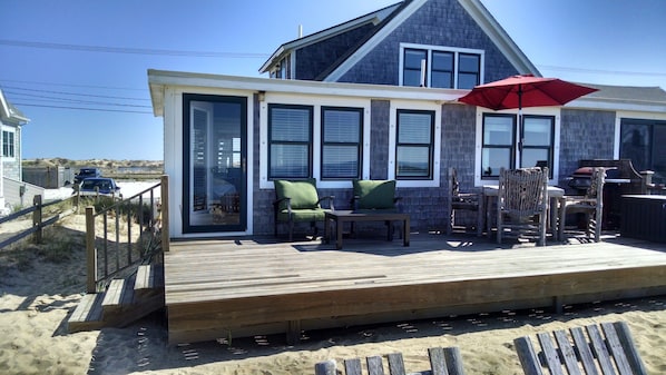 Private deck on the beach