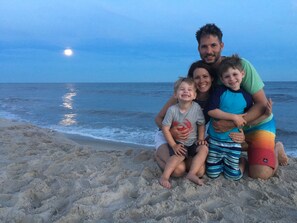 Our family with the full moon photobomb!