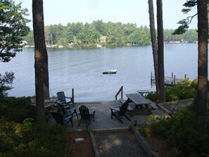 View From Deck Looking Towards Patio and the Lake