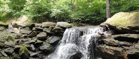 Waterfall at Brett's Falling Waters Cabin