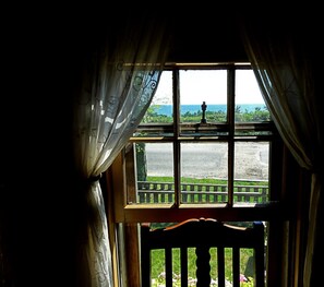 Living view across the street to ocean