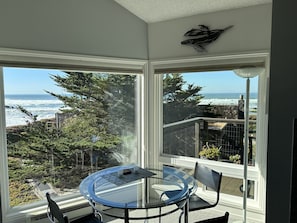 Beautiful Ocean View from the glass dining table