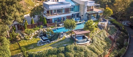 Aerial view of the front of the estate