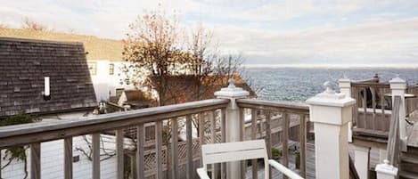 Enjoy the sunrise and beautiful water views from the private deck