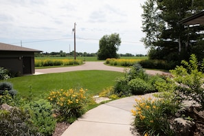 Open field views from the front porch