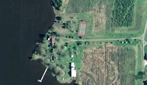Overhead View of House and Immediate Property