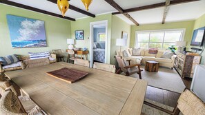 Dining area with living room beyond