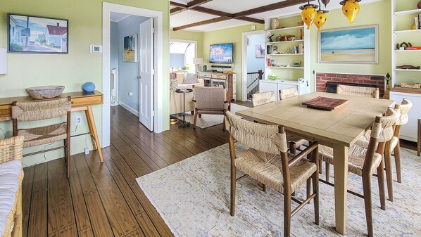 Dining area with living room beyond